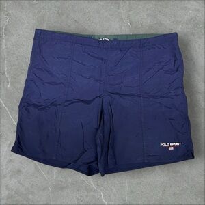 Vintage Polo Sport Ralph Lauren Shorts Mens XL Navy Blue Nylon Gym Trainer‎ 90s